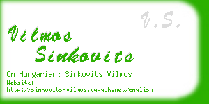 vilmos sinkovits business card